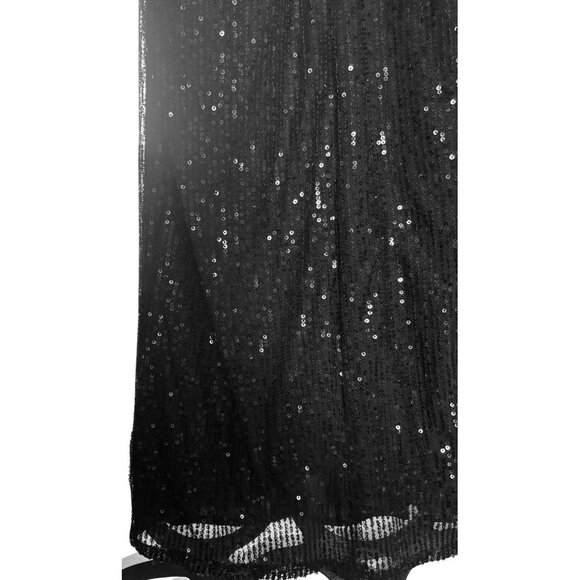 Mac Duggal Sequin Front Twist Cut Out Midi Sheath Dress Black 2 New With Tags - Picture 12 of 13